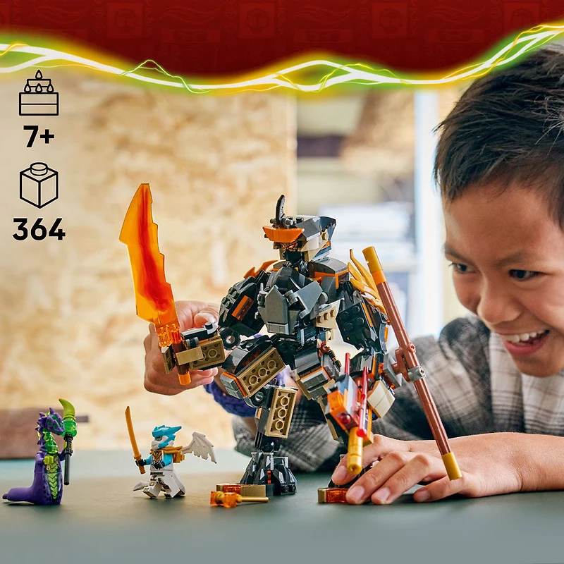 LEGO NINJAGO Le Robot de Mission de Cole contre Zane Dragon, Jouet Ninja, Ensemble de Jeu avec 3 Figurines 71854