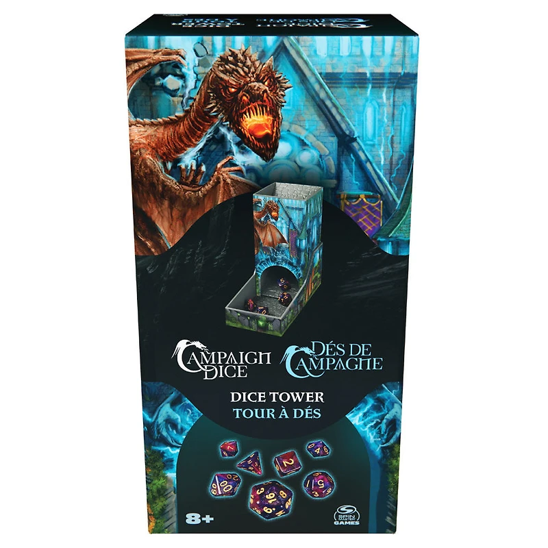 Campaign Dice Tower, Portable 7 Polyhedral Dice Role-Playing Board Games DND Dungeons Dragons MTG Magic the Gathering