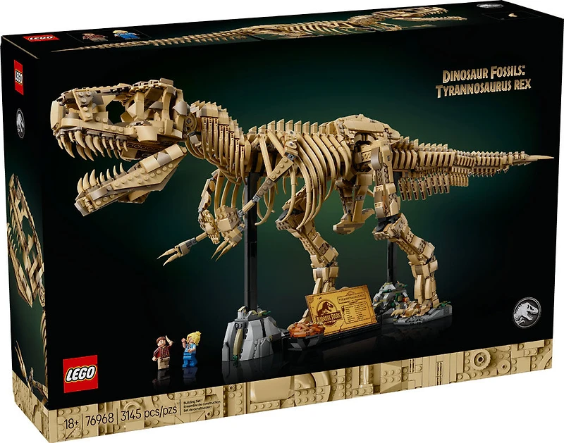 LEGO Jurassic World Les Fossiles de Dinosaures : le Tyrannosaurus Rex, Ensemble de Construction de Modèle Réduit, Modèle de Collection 76968