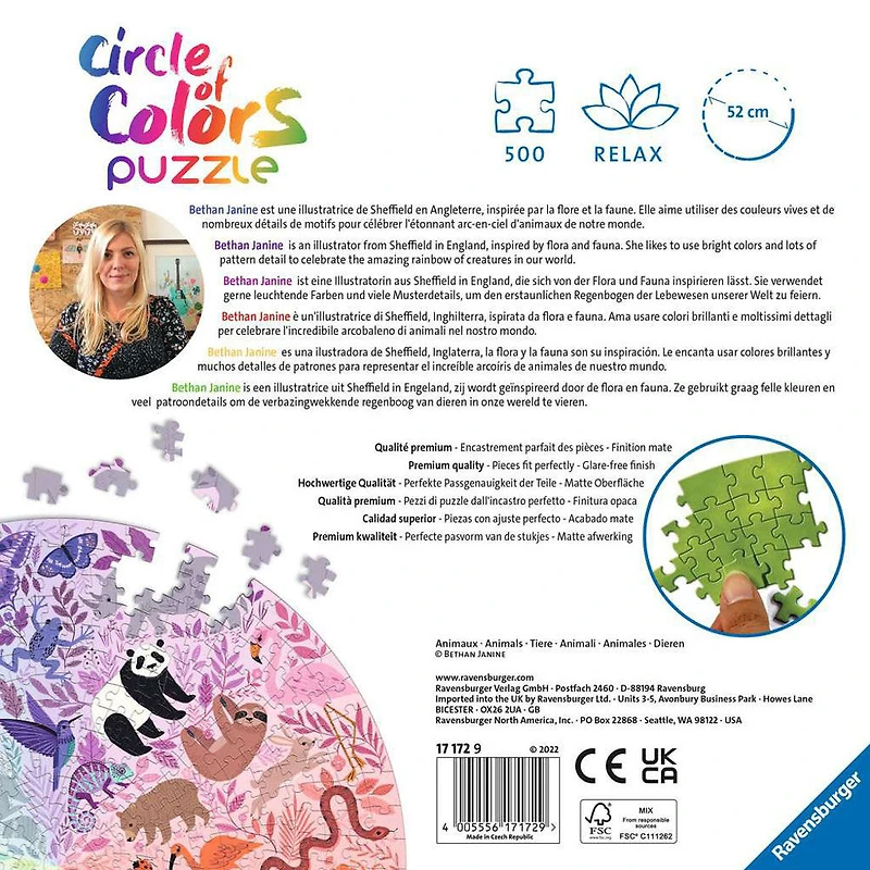 Ravensburger Circle of Colours Animaux Puzzle 500 pièces