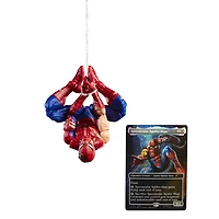 Marvel Legends Series Magic: The Gathering, figurine Spider-Man endommagé au combat avec carte premium exclusive
