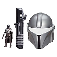 Star Wars The Mandalorian Pack Chasseur de primes, sabre noir, masque et figurine - Notre exclusivité