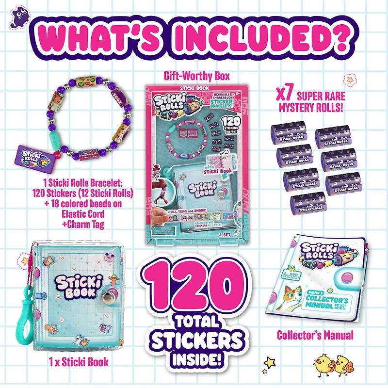 Sticki Rolls - Wearable Shareable Sticker Jewelry - Sticki Book Kit