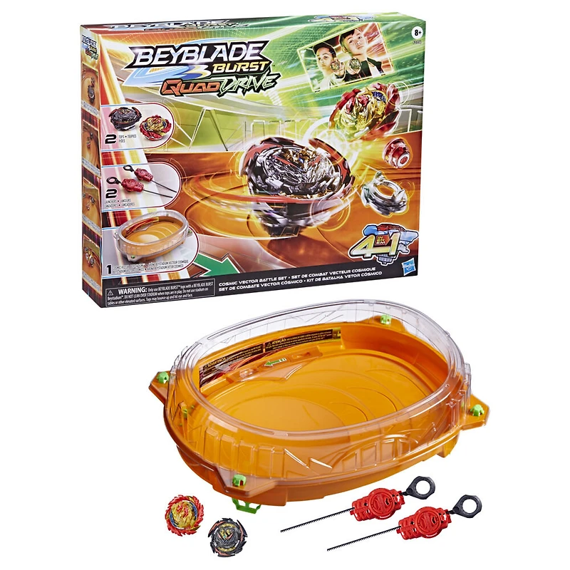 Beyblade Burst QuadDrive Set de combat Cosmic Vector, avec arène Beystadium