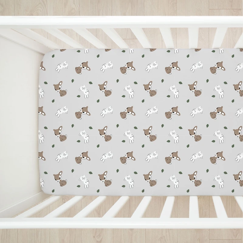 Koala Baby 2 Pack Flannel Sheet Woodland Bunny/Stripes