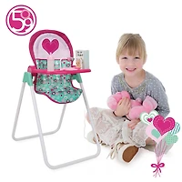 Chaise haute pour poupée avec 5 accessoires, Mint Heart