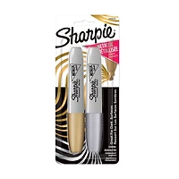Marqueurs permanents à pointe biseautée or et argent de Sharpie
