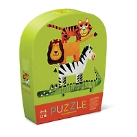 12-pc Mini Puzzle/Jungle Friends - English Edition