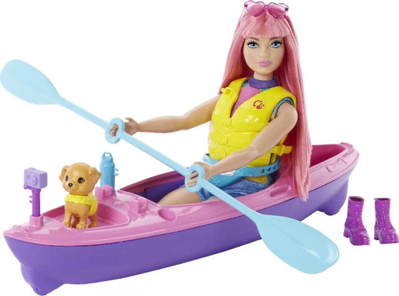 Barbie It Takes Two Daisy Camping Doll with Pet, Kayak and Accessories