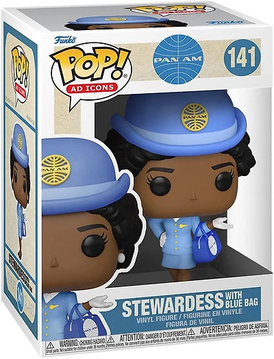 Figurine en Vinyl Hôtesse de l'air panaméricaine avec sac bleu par Funko POP! Pan Am: Ad Icons