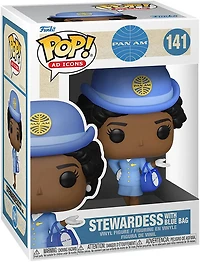 Figurine en Vinyl Hôtesse de l'air panaméricaine avec sac bleu par Funko POP! Pan Am: Ad Icons