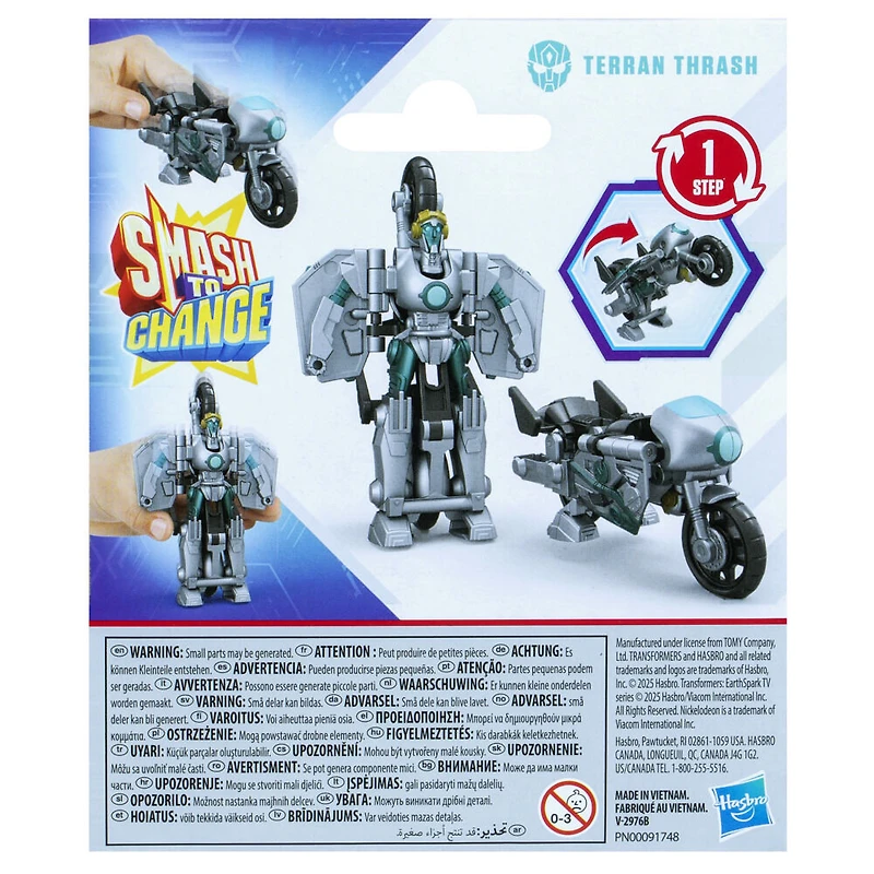Transformers EarthSpark 1-Step Smash Changers Terran Thrash Action Figure