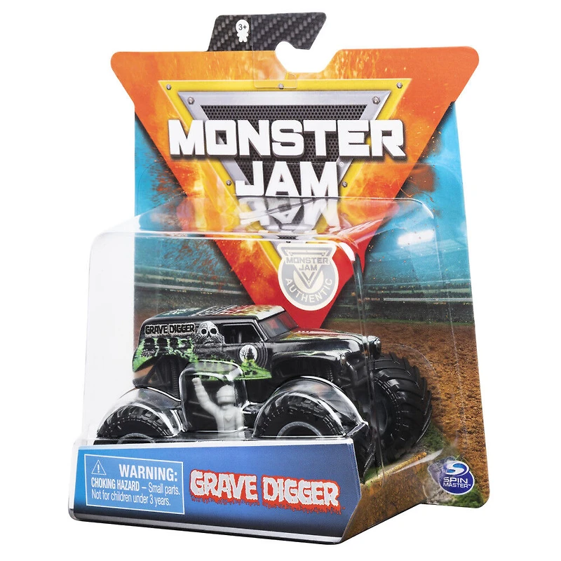 Monster Jam, Official Grave Digger Monster Truck, Die-Cast Vehicle, Over Cast Series, 1:64 Scale