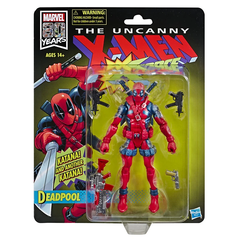 Marvel Legends Series Uncanny X-Men, figurine de collection Deadpool de 15 cm inspirée des bandes dessinées rétro - Édition anglaise