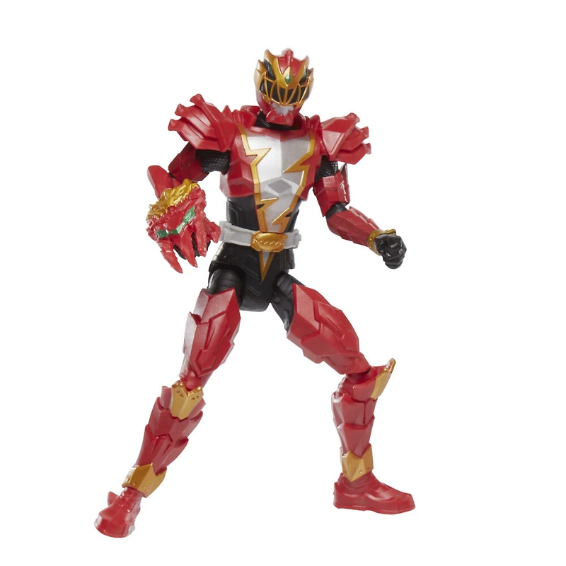Power Rangers Dino Fury, Dino Knight Ranger rouge, figurine avec clé Dino Fury