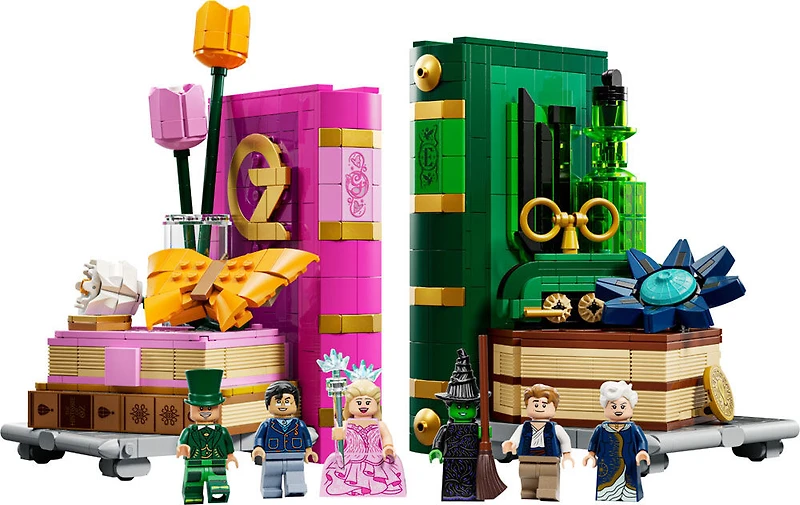 LEGO Wicked Glinda & Elphaba Bookends For Shelves, Fantasy Gift Craft Kit Reading Decor 75691