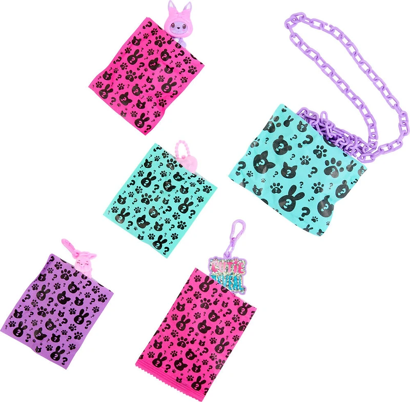 Barbie Cutie Reveal Collection Sac à main, 7 surprises, mini-animal