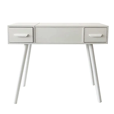 White Dressing Table/Desk with Mirror