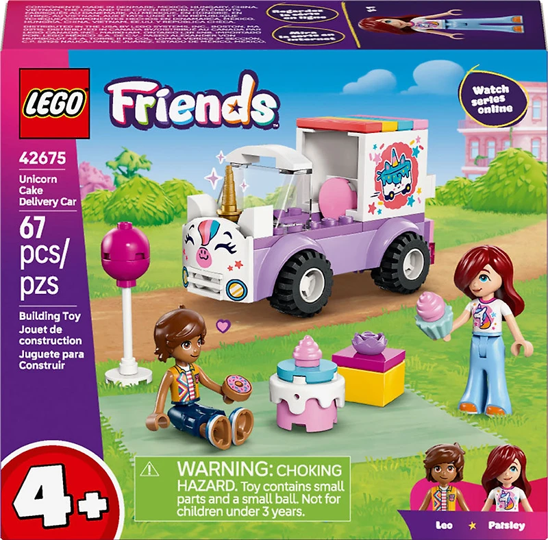 LEGO Friends La Voiture de Livraison de Gâteaux Licorne - Ensemble de Construction avec 2 Minipoupées et un Gâteau - 42675