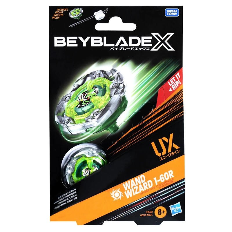 Beyblade X Starter Pack Wand Wizard 1-60R UX avec toupie et lanceur