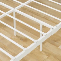 Country Poetry Lit de métal plateforme complet Simple Blanc solide