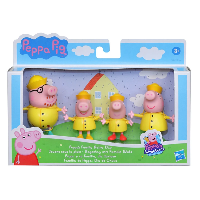 Peppa Pig Peppa's Adventures Peppa's Family Rainy Day Figure 4-Pack