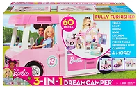 Véhicule Autocaravane de rêve 3 en 1 ​Barbie avec piscine, camionnette, bateau et 50 accessoires