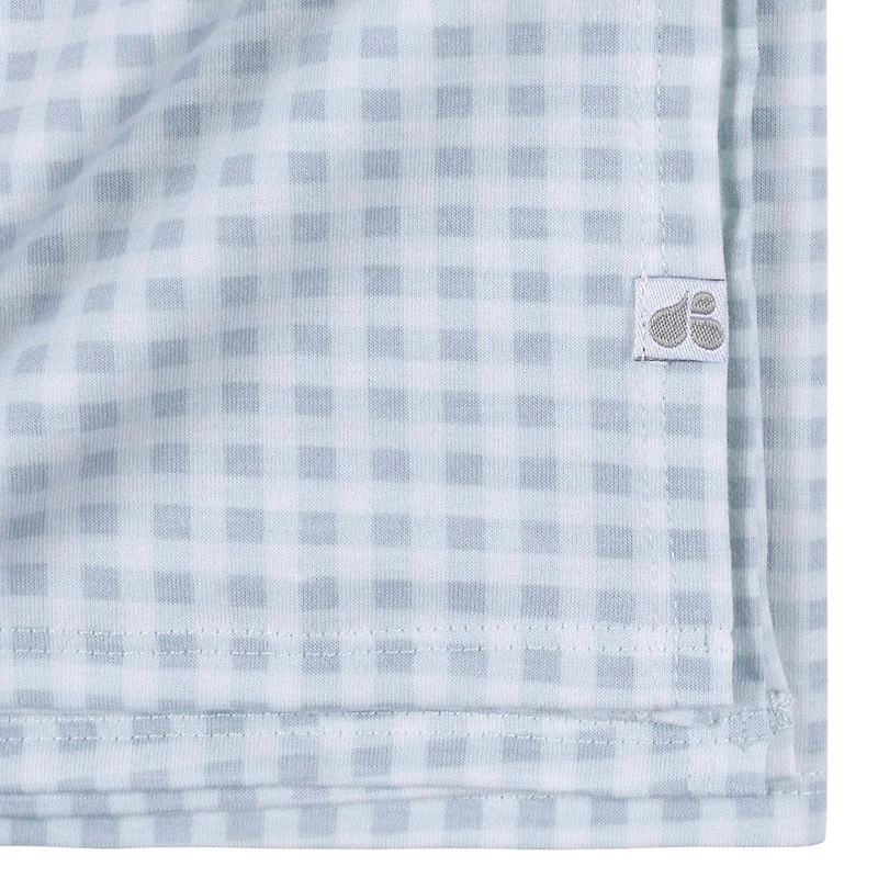 Just Born  - 2 piece Swaddle Blanket+Hat - Blue Plaid