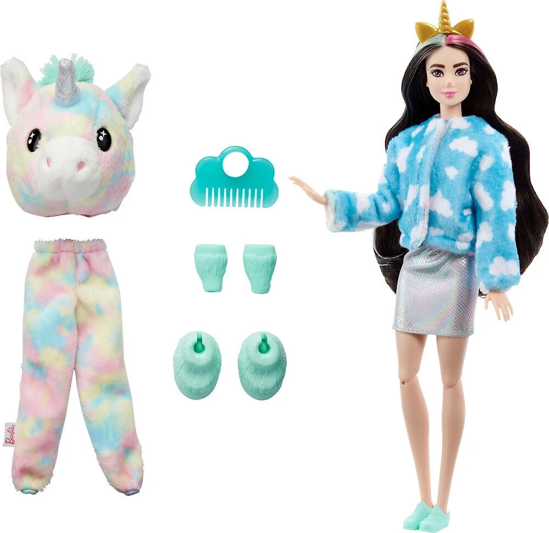 Barbie Cutie Reveal Fantasy Series Doll with Unicorn Plush Costume