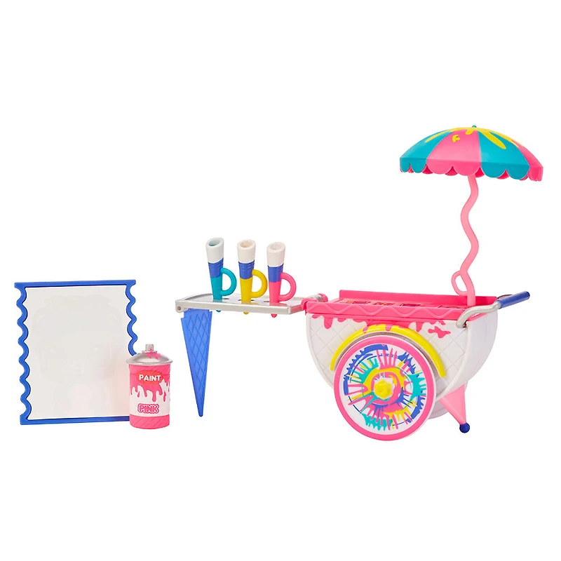 LOL Surprise OMG House of Surprises Art Cart Playset with Splatters Collectible Doll