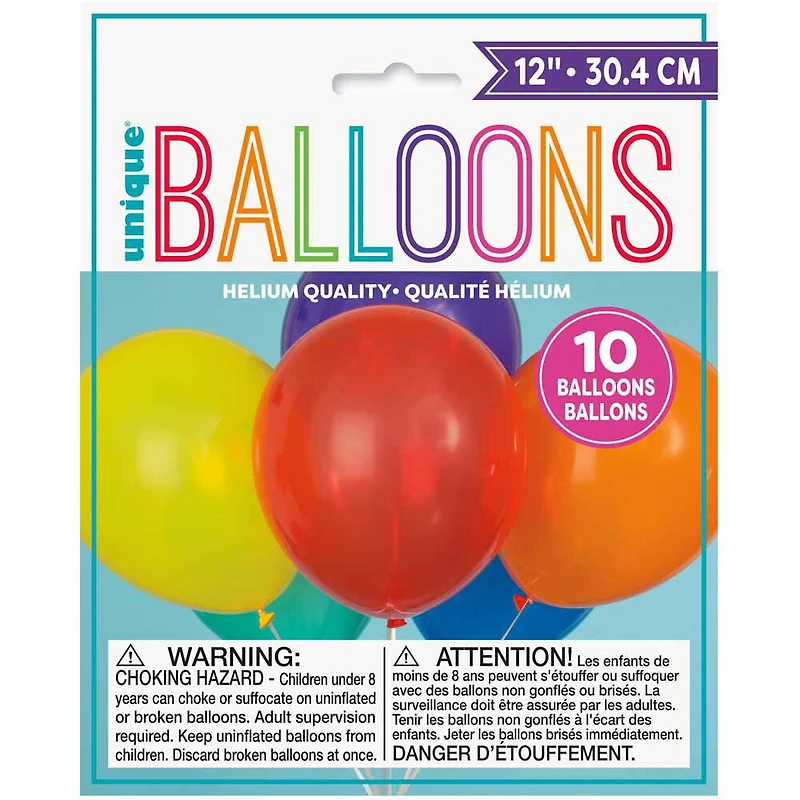 10 Ballons 12 Po - Assortis