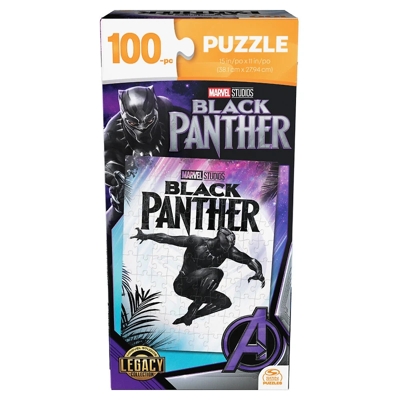 Marvel Studios, Black Panther 100-Piece Jigsaw Puzzle Superhero Wakanda Forever Movie Merch in Easy Storage Tower