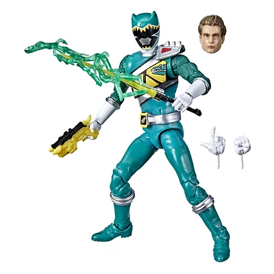 Power Rangers Lightning Collection, Dino Charge Ranger vert, figurine articulée premium de 15 cm de collection