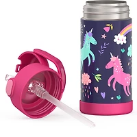 Bouteille d'eau FUNtainer avec paille, Unicorns, 12oz