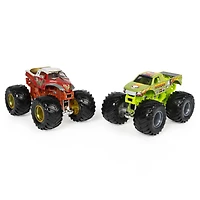 Monster Jam, Monster trucks Wonder Woman vs Avenger officiels qui changent de couleur en métal moulé, échelle 1:64