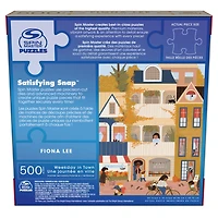 Puzzles Spin Master, Puzzle Une journée en ville, Puzzle de 500 pièces par l'artiste Fiona Lee avec poster décoratif