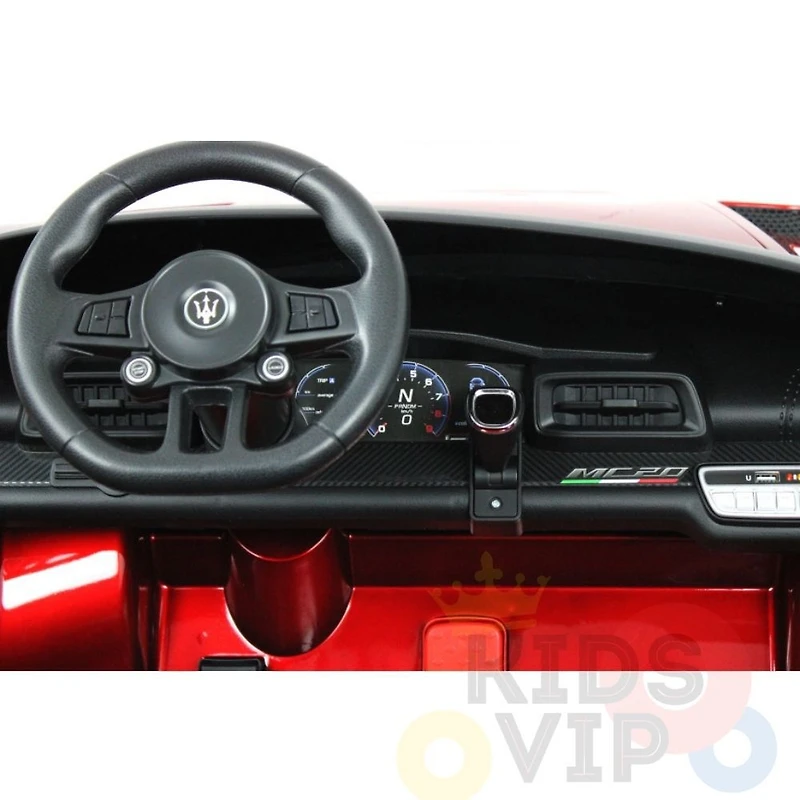 KidsVip 24V Maserati MC20 4WD avec RC - Rouge - Édition anglaise