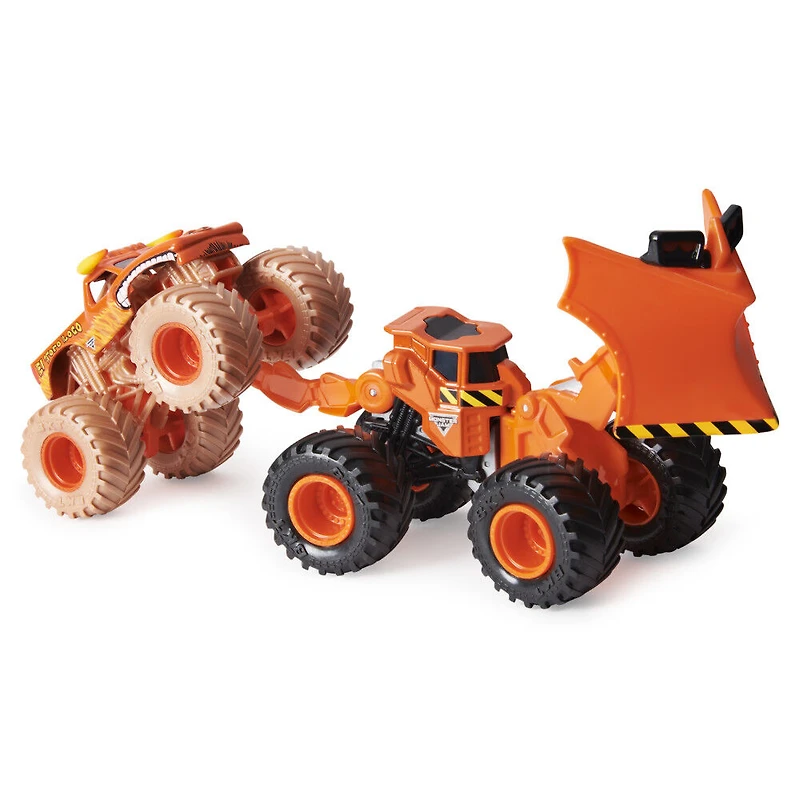 Monster Jam, Monster truck Wedge Dirt Squad Plow officiel avec pièces mobiles, véhicule en métal moulé à l'échelle 1:64