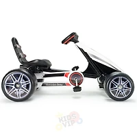 KidsVip Enfants et Tout-Petits Mercedes kart à pédales avec sièges réglables  - Blanc - Édition anglaise - Notre exclusivité