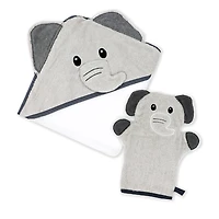 Grey Elephant Bath Set
