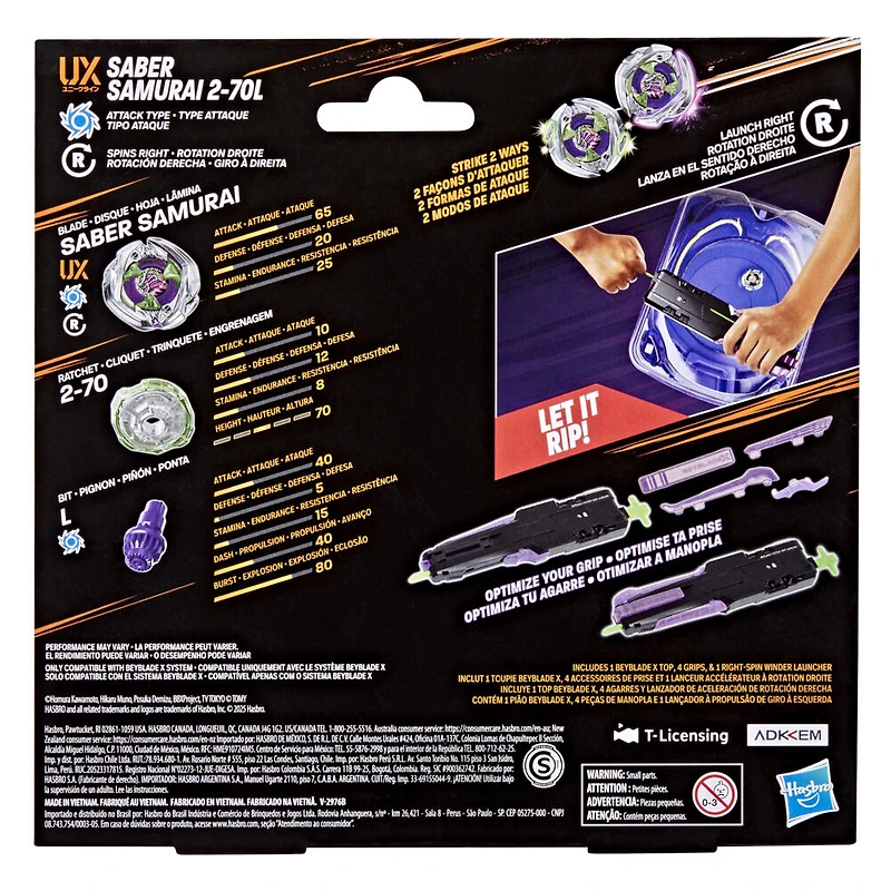 Beyblade X, Pack de lanceur à prises victorieuses à rotation droite