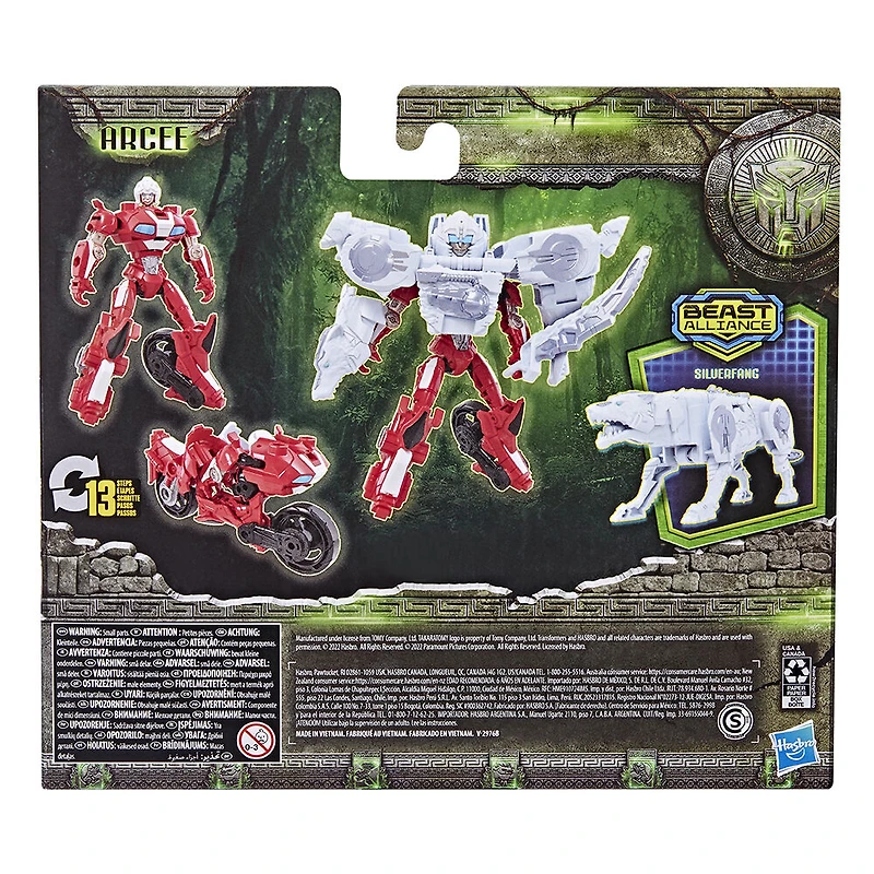 Transformers: Rise of the Beasts, Beast Alliance, pack de 2 figurines Beast Combiners Arcee et Silverfang, 12,5 cm