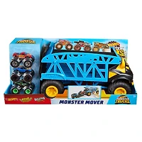 Hot Wheels - Monster Trucks - Véhicule Transporteur Monstre + 3 Camions - Notre exclusivité