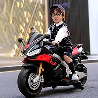 KIDSVIP Moto sous licence Aprilia RSV4 Junior 12 V avec roues en caoutchouc