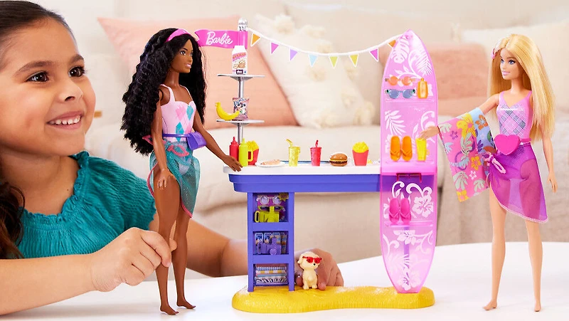 Barbie - Coffret de jeu - Promenade à la plage, Brooklyn et Malibu