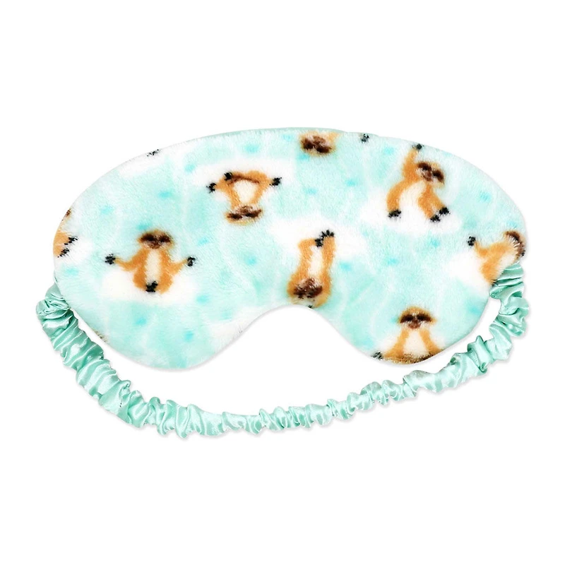 Jesse & Lulu Lounge Blanket with Sleep Mask: Aqua Sloth