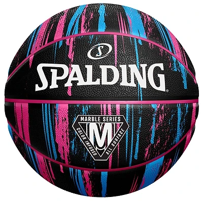 Ballon de basketball Spalding Marble, extérieur, noir/rose, 6