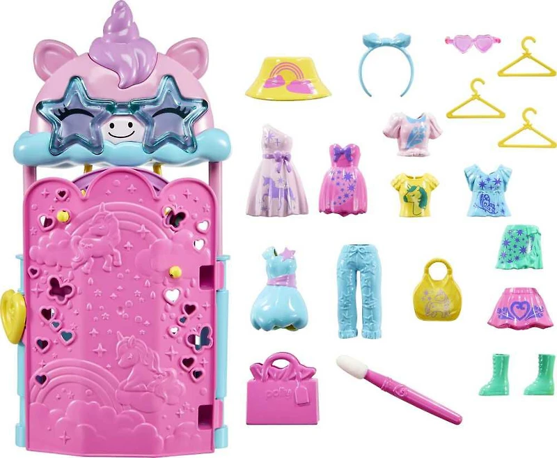 Polly Pocket Coffret de jeu Studio Glamour, 2 poupées, 19 access.