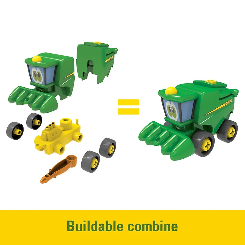John Deere Build-A-Buddy - Corey Combine Avec Une Grange, La Clôture, Un Cochon, Un Cheval Et Un Tournevis