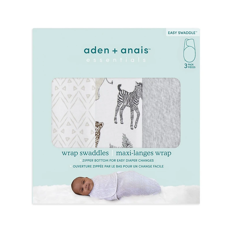 Aden + Anais Essentials 3-Pack Easy Swaddle Wrap Toile - M